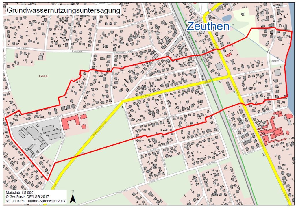 Grundwassernutzungsuntersagung in Zeuthen