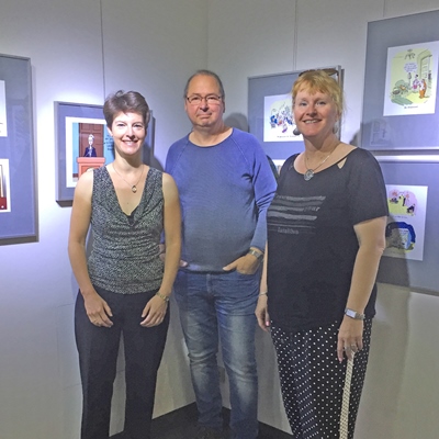 Landesgleichstellungsbeauftragte Lippe, Museumsleiter Nicolai und LDS-Gleichstellungsbeauftragte Voigt (v.l.n.r.) im Cartoonmuseum Bild: LDS / Bereich Gleichstellung