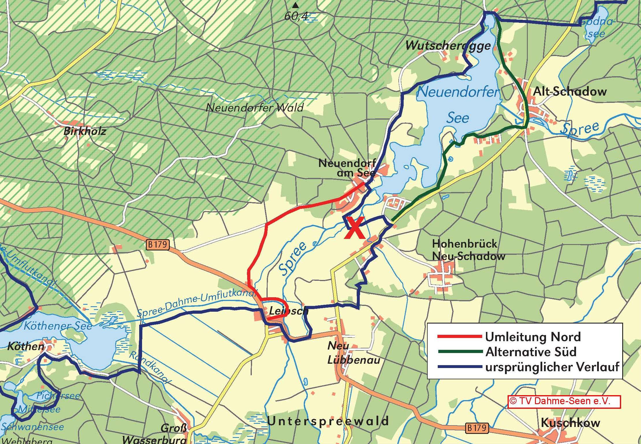 Kartenausschnitt Leibsch - Neuendorf am See