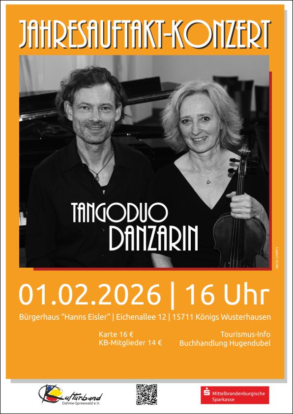 Zu sehen ist das Ankündigungsplakat zum TangoDuo „Danzarin“.