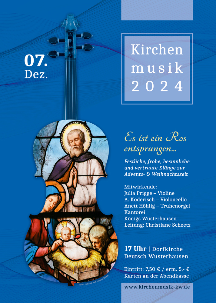 Zu sehen ist das Ankündigungsplakat zur Kirchenmusik am 7.12.2024. Zu sehen ist das Ankündigungsplakat zur Kirchenmusik am 7.12.2024.