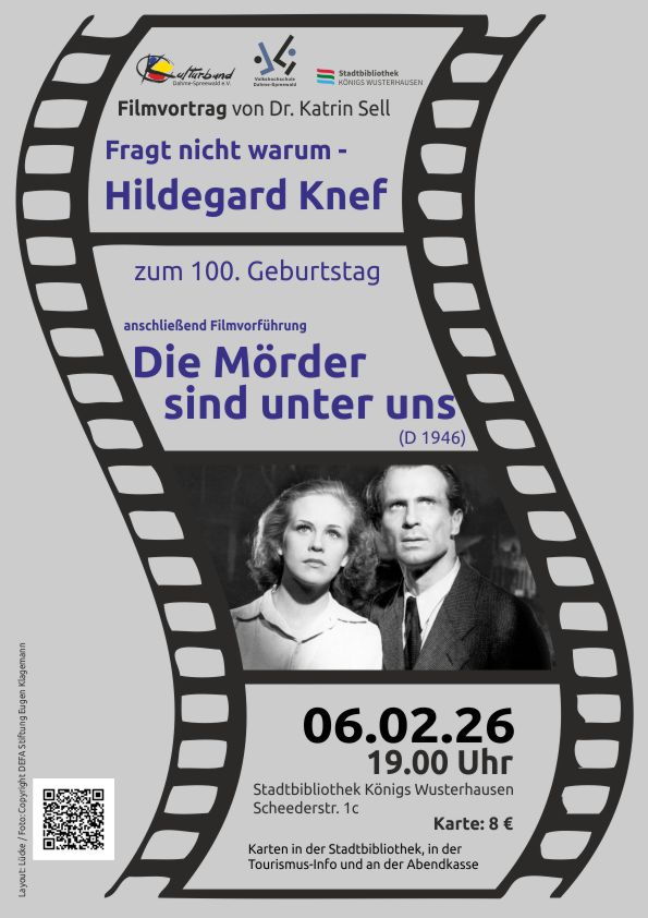 Zu sehen ist das Ankündigungsplakat zu 'Fragt nicht warum – Hildegard Knef zum 100.'