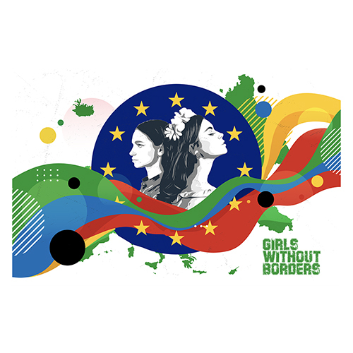 Sie sehen die Grafik zum Mädchenprojekt „Girls without borders“.