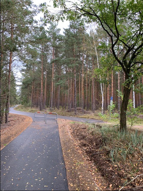 Zu sehen ist der sanierte zweite Bauabschnitt des Radweges entlang der K 6168 von Krausnick nach Brand. Zu sehen ist der sanierte zweite Bauabschnitt des Radweges entlang der K 6168 von Krausnick nach Brand.