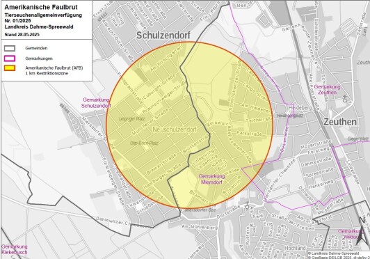 Sperrbezirk Schulzendorf Amerikanische Faulbrut Sperrbezirk Schulzendorf Amerikanische Faulbrut