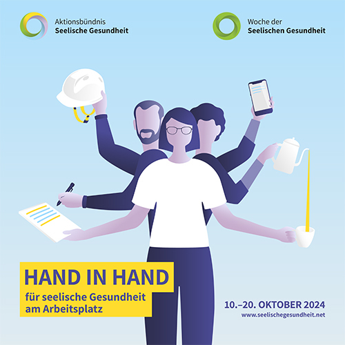 Zu sehen ist das Ankündigungsplakat zur Woche der seelischen Gesundheit 2024.