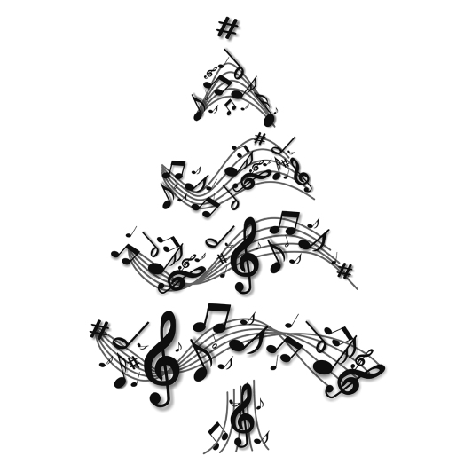 Sie sehen einen musikalischen Weihnachtsbaum.