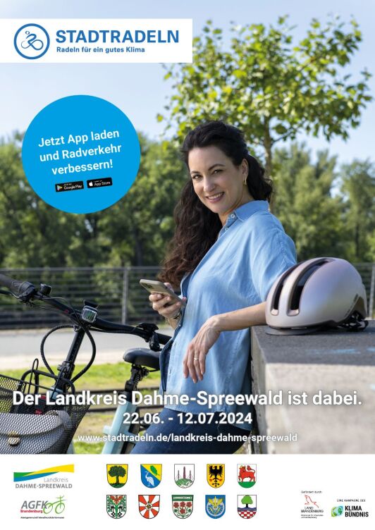 Plakat Stadtradeln 2024 Sie sehen ein Plakat zur Eröffnungsveranstaltung Stadtradeln 2024