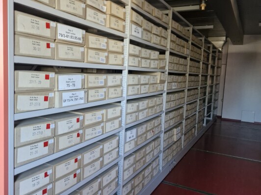 Kartons aus dem Luckauer Stadtarchivbestand