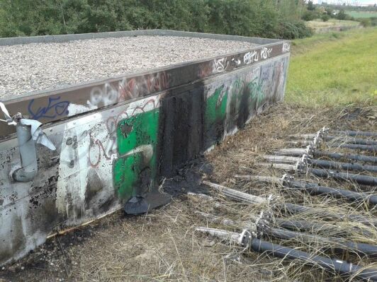 Vandalismus an der Deponie in Großziethen
