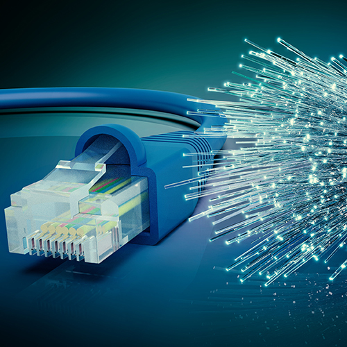 Zu sehen ist ein  Netzwerkkabel welches zur Umsetzung des Digitalpakts verbaut wurde.