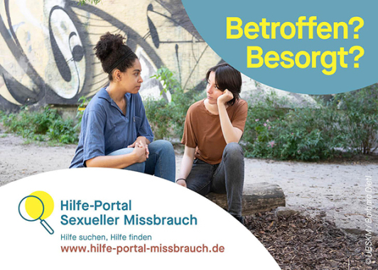 Zu sehen ist der Banner zum Hilfe-Portal Sexueller Missbrauch.
