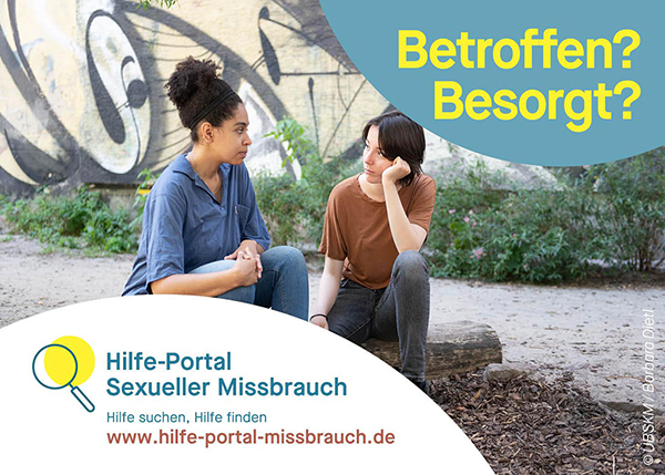 Zu sehen ist der Banner zum Hilfe-Portal Sexueller Missbrauch.