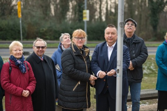 Tag der Gewalt an Frauen Königs Wusterhausen Flaggenhissung