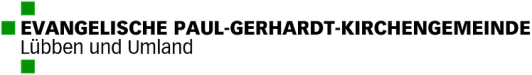 Zu sehen ist das Logo der Evangelische Paul-Gerhardt-Kirchengemeinde Lübben und Umland.