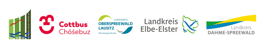 Zu sehen sind die beteiligten Landkreise bzw. die Stadt Cottbus - Die Lausitz übt.