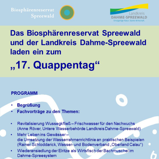 Auf dem Foto sehen Sie das Ankündigungsplakat des 17. Quappentag.