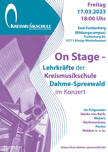 Auf dem Bild sehen Sie das Ankündigungsplakat des Lehrerkonzertes der Kreismusikschule aus dem Jahr 2023.