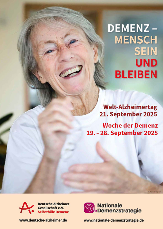 Sie sehen das Anküdigungsplakat zur Woche der Demenz anlässlich des Welt-Alzheimertages am 21. September 2025. Sie sehen das Anküdigungsplakat zur Woche der Demenz anlässlich des Welt-Alzheimertages am 21. September 2025.