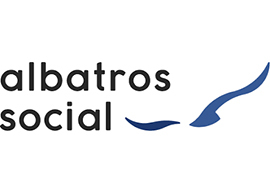 Zu sehen ist das Logo von albatros social.