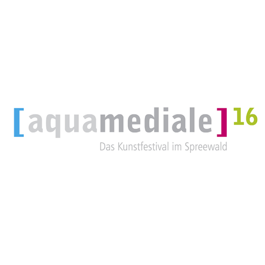 Zu sehen ist das Logo des Kunstfestival aquamediale 16.