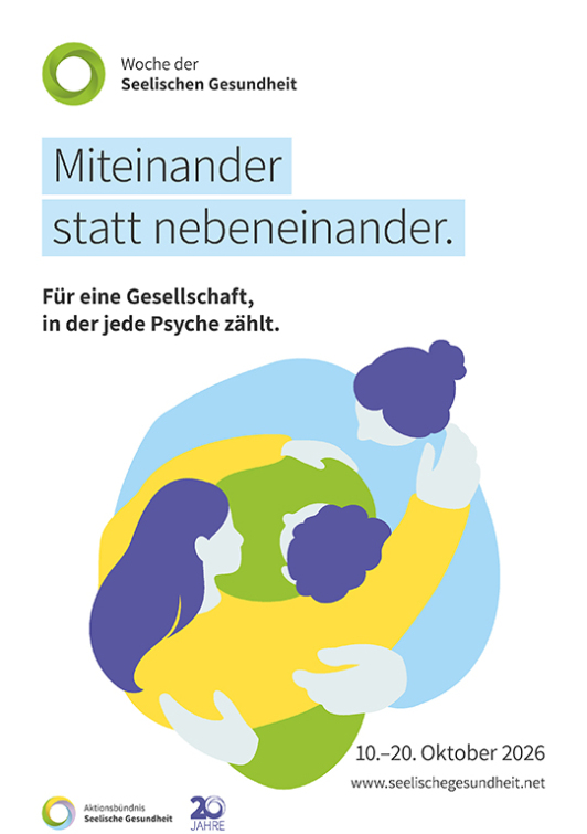 Plakat mit Grafik und Text zur Woche der seelischen Gesundheit 2026