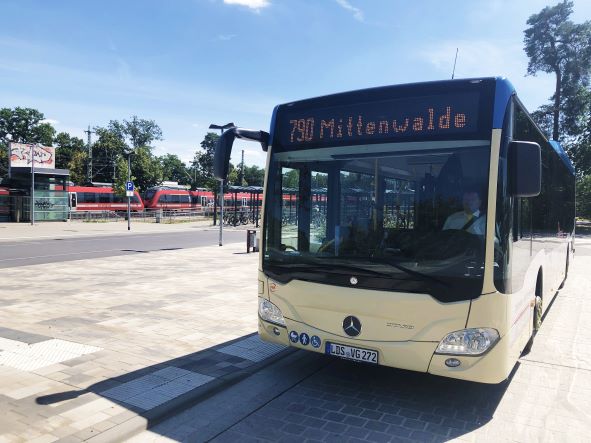 Bus der RVS auf der Linie 790 ab Mittenwalde über Ragow nach Rangsdorf (Foto: Regionale Verkehrsgesellschaft Dahme-Spreewald)